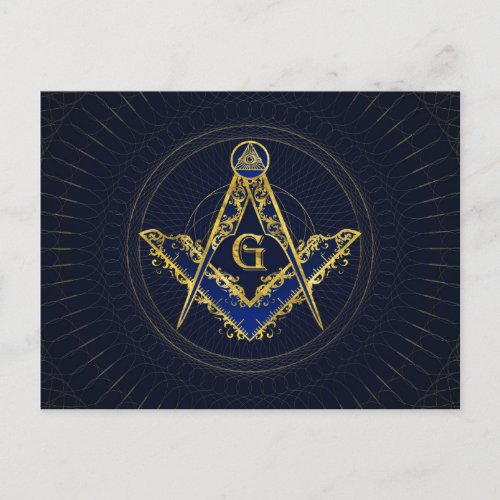 Freemasonry symbol Square and Compasses Postcard
