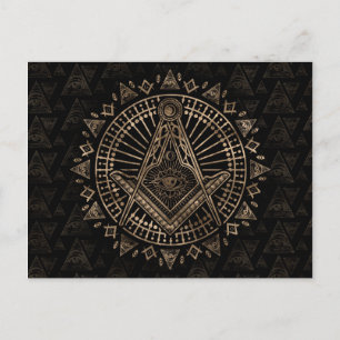 Freemasonry symbol Square and Compasses Postcard