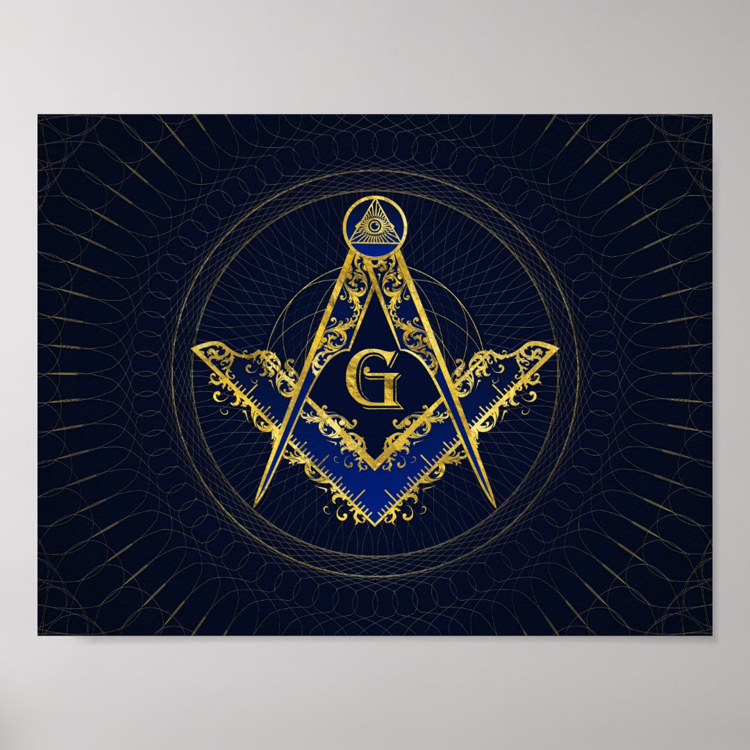 Freemasonry symbol Square and Compasses Poster | Zazzle