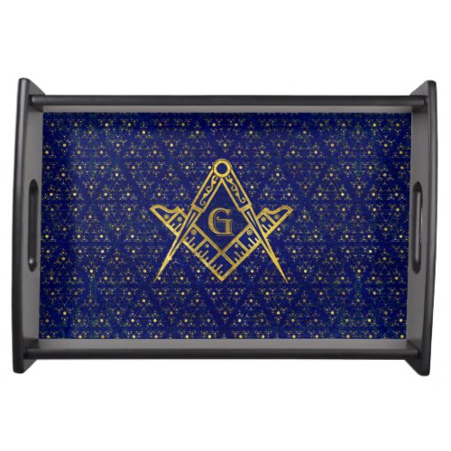 Freemasonry symbol Square and Compasses Serving Tray