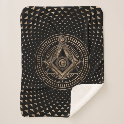 Freemasonry symbol Square and Compasses Sherpa Blanket