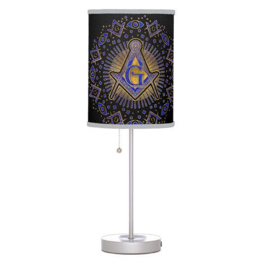 Freemasonry symbol Square and Compasses Table Lamp (Right)
