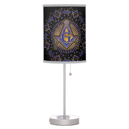 Freemasonry symbol Square and Compasses Table Lamp