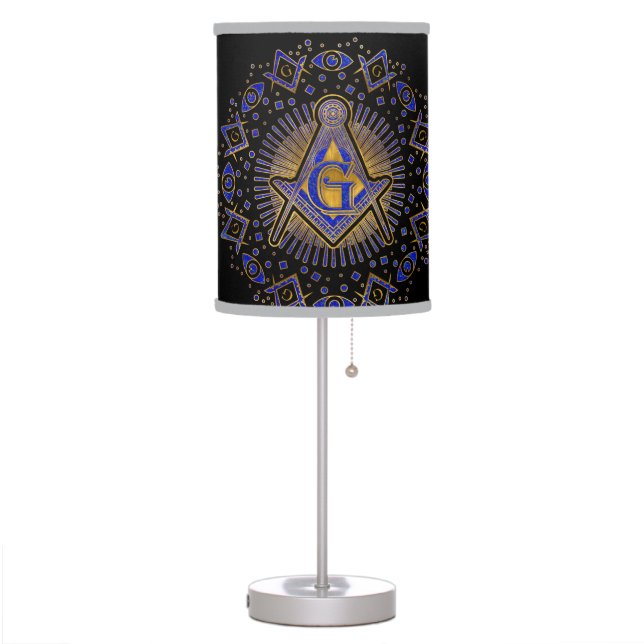Freemasonry symbol Square and Compasses Table Lamp (Left)