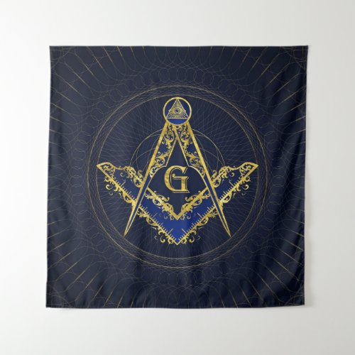 Freemasonry symbol Square and Compasses Tapestry