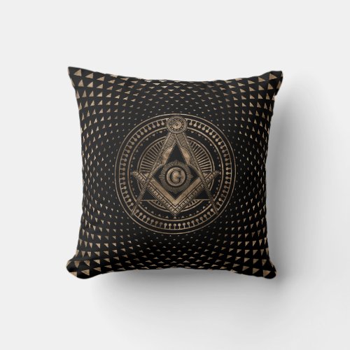 Freemasonry symbol Square and Compasses Throw Pillow