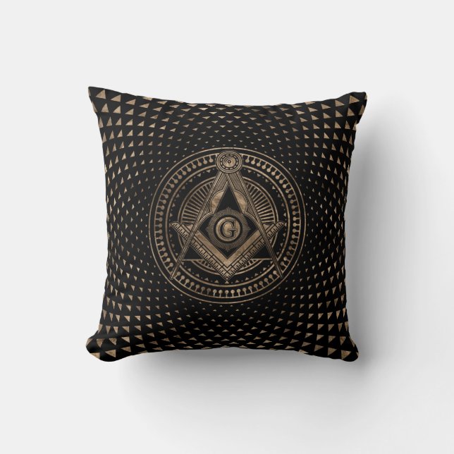 Freemasonry symbol Square and Compasses Throw Pillow (Front)
