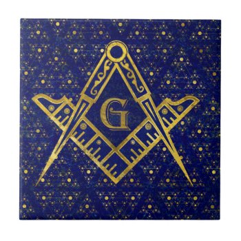 Freemasonry Symbol Square And Compasses Tile by LoveMalinois at Zazzle