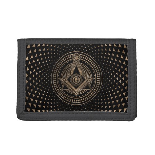 Freemasonry symbol Square and Compasses Trifold Wallet