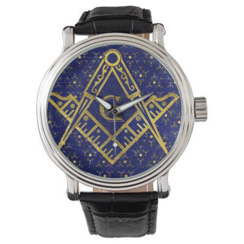 Freemasonry symbol Square and Compasses Watch