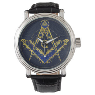 Freemasonry symbol Square and Compasses Watch