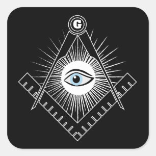 Freemasonry symbol square sticker
