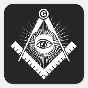 Freemasonry symbol square sticker