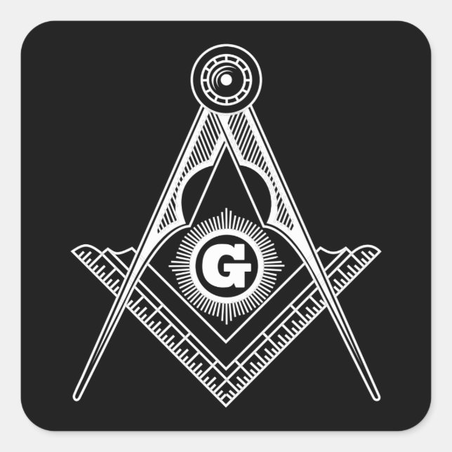 Freemasonry symbol square sticker (Front)