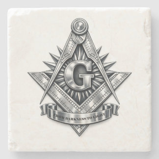 Freemasonry symbol stone coaster