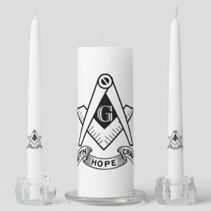 Freemasonry symbol unity candle set