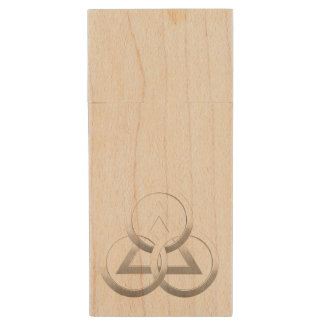 Freemasonry symbol wood USB flash drive