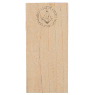 Freemasonry symbol wood USB flash drive