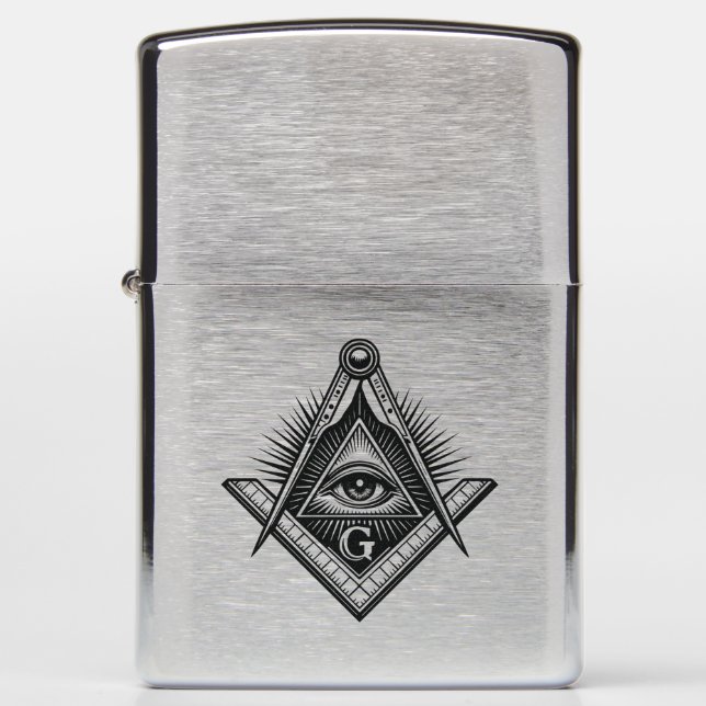 Freemasonry symbol zippo lighter (Front)