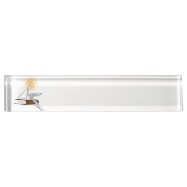 Freemasonry symbols desk name plate (Front)