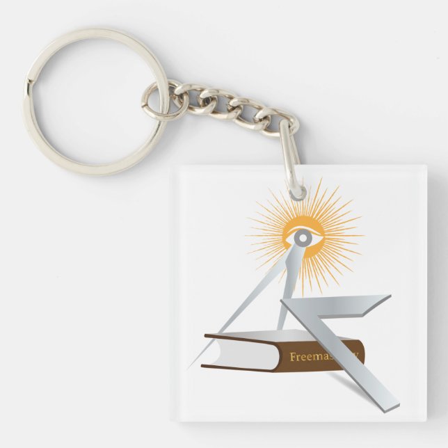 Freemasonry symbols keychain (Front)
