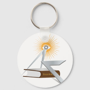 Freemasonry symbols keychain
