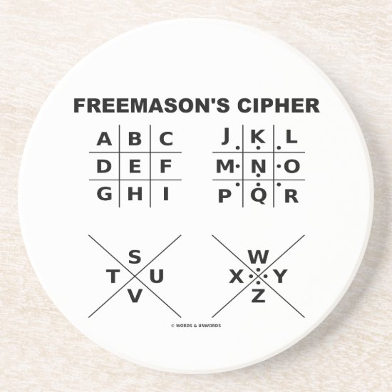 Freemason's Cipher (Cryptography) Coaster