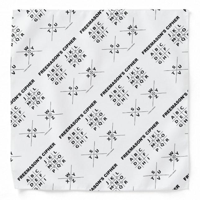 Freemason's Cipher Cryptography Deciphering Code Bandana (Front)