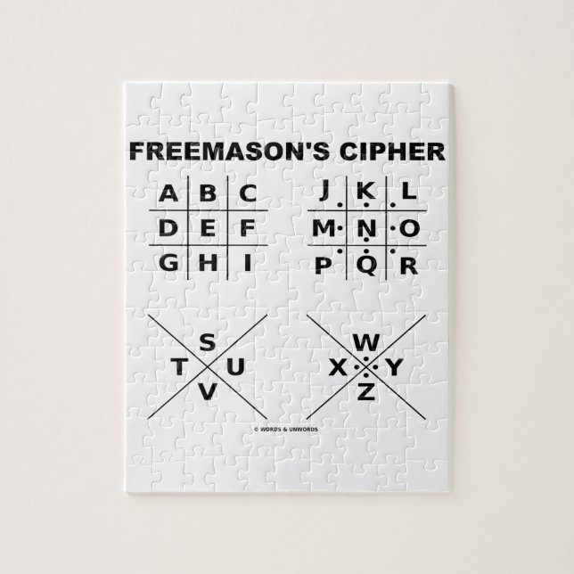 Freemason's Cipher (Cryptography) Jigsaw Puzzle (Vertical)