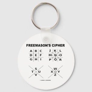 Freemason's Cipher (Cryptography) Keychain