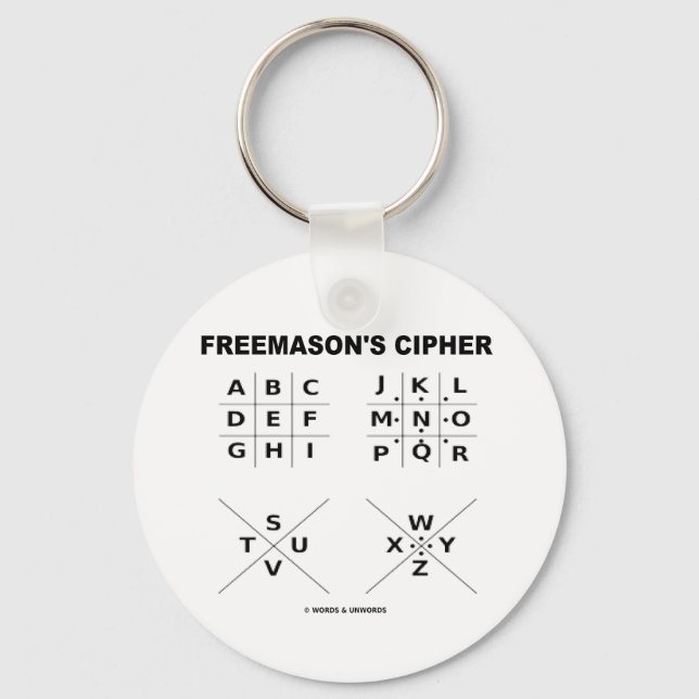 Freemason's Cipher (Cryptography) Keychain (Front)