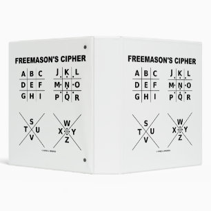 Freemason's Cipher Cryptography Substitution 3 Ring Binder
