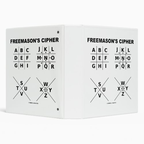 Freemasons Cipher Cryptography Substitution 3 Ring Binder