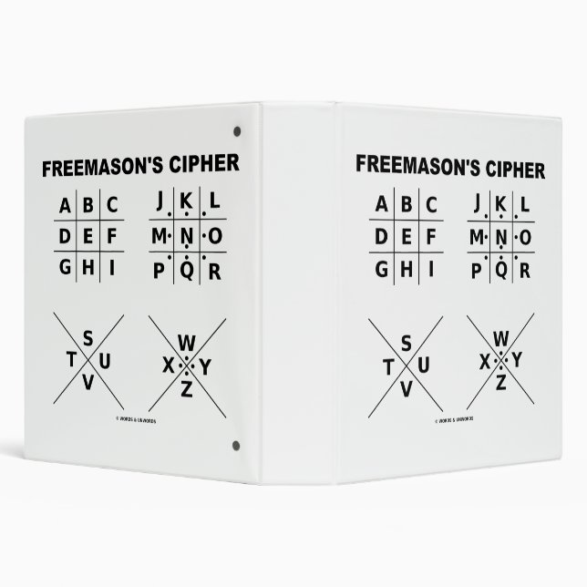 Freemason's Cipher Cryptography Substitution 3 Ring Binder (Background)