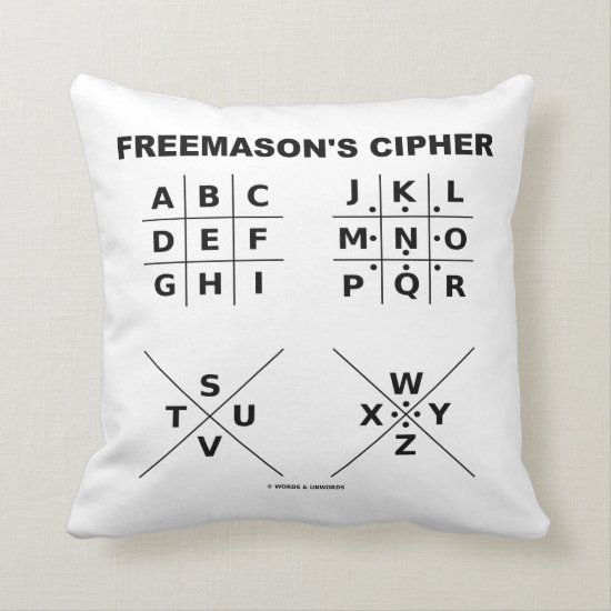 Freemason's Cipher (Cryptography) Throw Pillow