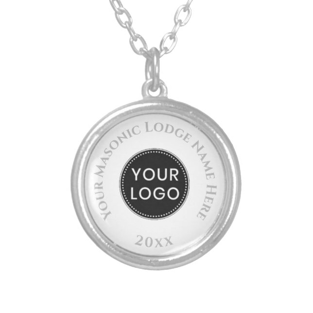 Freemasons Masonic Ladies Night Gift Silver Plated Silver Plated Necklace (Front)