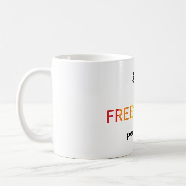 freenbecky logo rainbow colors coffee mug (Left)