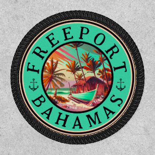 Freeport Bahamas Retro Sunset Travel Souvenir 50s Patch
