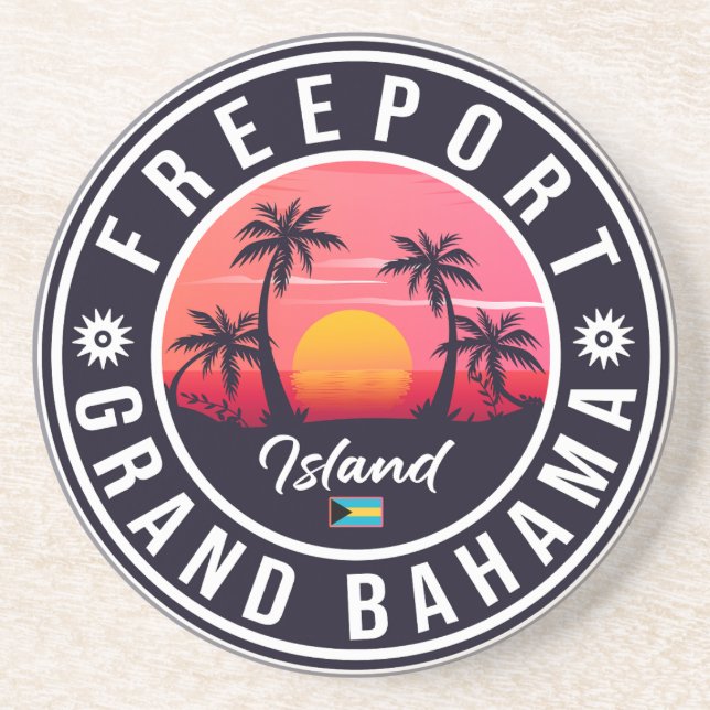 Freeport Bahamas Vintage Souvenirs 60s Coaster (Front)