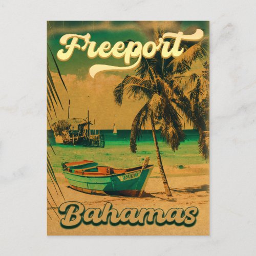 Freeport Bahamas Vintage Souvenirs 80s Postcard