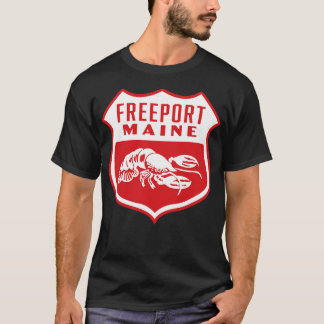 Freeport Maine Retro  Shield White T-Shirt