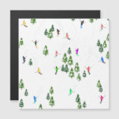 Freeride Alpine Skiers Skiing Illustration Party (Front/Back)