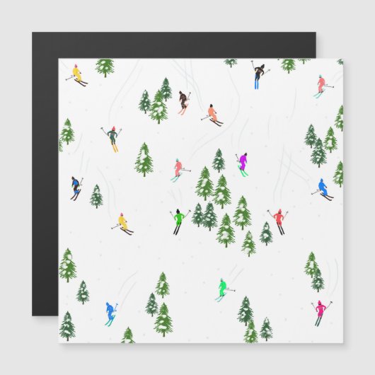 Freeride Alpine Skiers Skiing Illustration Party (Front/Back)