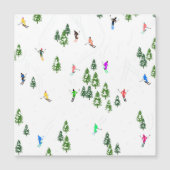 Freeride Alpine Skiers Skiing Illustration Party (Front)