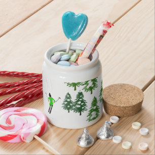 Freeride Alpine Skiers Skiing illustration Ski Candy Jar
