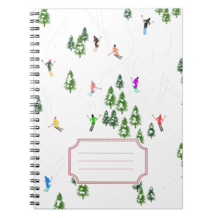 Freeride Alpine Skiers Skiing Name Sticker  Notebook