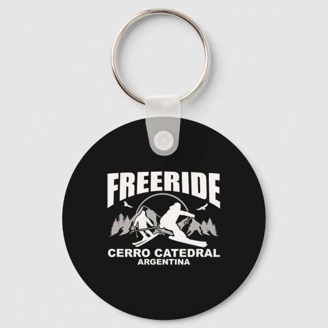 Freeride Skiing Cerro Catedral Argentina  Keychain (Front)