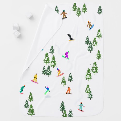 Freeride Snowboard Snowboarder Snowboarding Baby Blanket