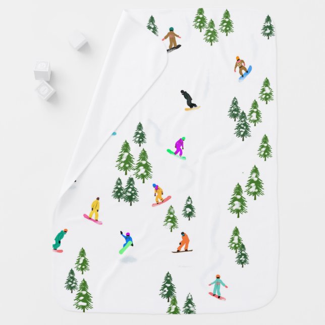 Freeride Snowboard Snowboarder Snowboarding Baby Blanket (In Situ)