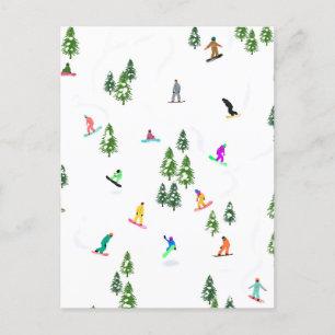 Freeride Snowboard Snowboarder Snowboarding  Postcard